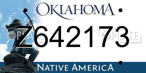 Z642173 Oklahoma License Plate