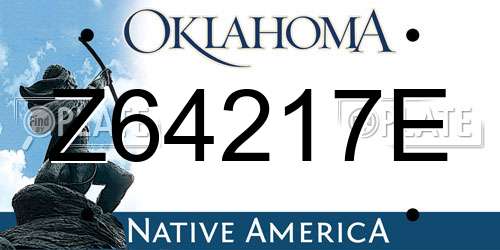 Z64217E Oklahoma License Plate