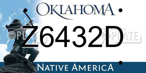 Z6432D Oklahoma License Plate
