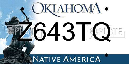 Z643TQ Oklahoma License Plate