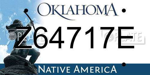 Z64717E Oklahoma License Plate