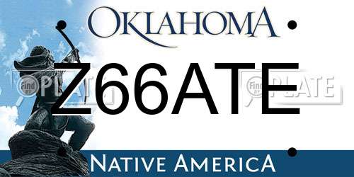 Z66ATE Oklahoma License Plate