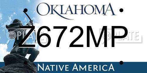 Z672MP Oklahoma License Plate