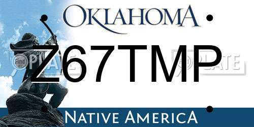 Z67TMP Oklahoma License Plate