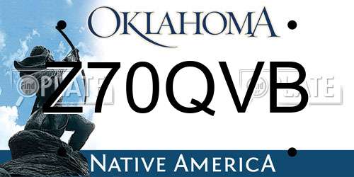 Z70QVB Oklahoma License Plate