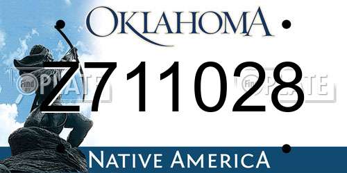 Z711028 Oklahoma License Plate