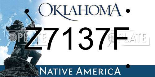 Z7137F Oklahoma License Plate