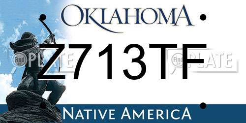 Z713TF Oklahoma License Plate