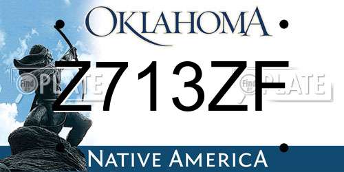 Z713ZF Oklahoma License Plate