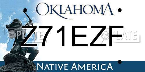 Z71EZF Oklahoma License Plate