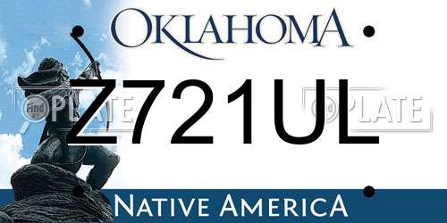 Z721UL Oklahoma License Plate