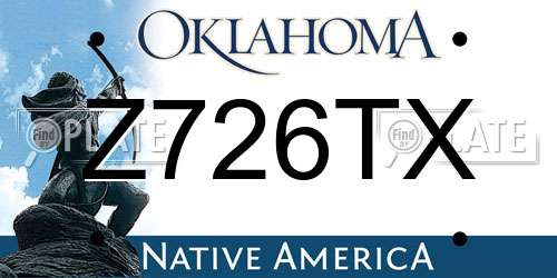 Z726TX Oklahoma License Plate