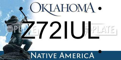 Z72IUL Oklahoma License Plate