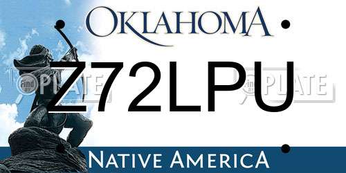 Z72LPU Oklahoma License Plate