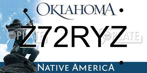 Z72RYZ Oklahoma License Plate
