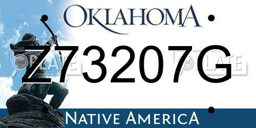 Z73207G Oklahoma License Plate