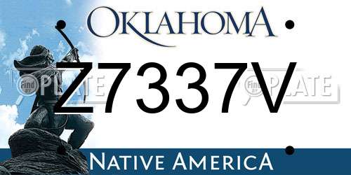 Z7337V Oklahoma License Plate
