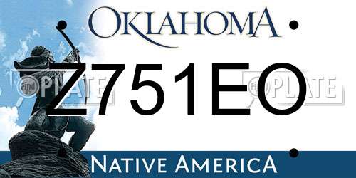 Z751EO Oklahoma License Plate