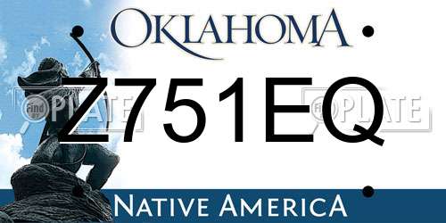 Z751EQ Oklahoma License Plate