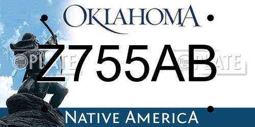 Z755AB Oklahoma License Plate