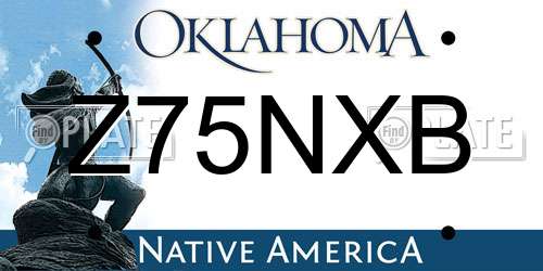 Z75NXB Oklahoma License Plate