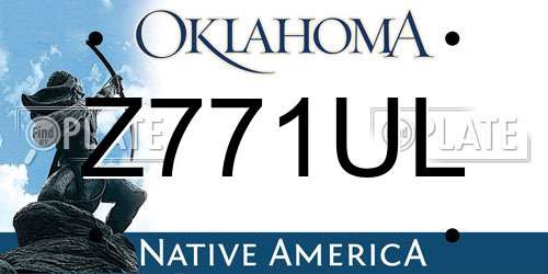 Z771UL Oklahoma License Plate