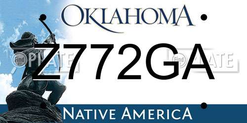 Z772GA Oklahoma License Plate