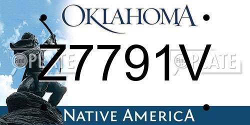 Z7791V Oklahoma License Plate