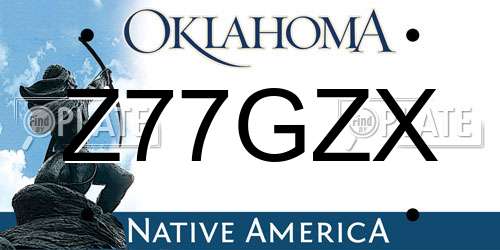 Z77GZX Oklahoma License Plate