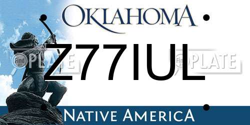 Z77IUL Oklahoma License Plate