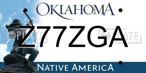 Z77ZGA Oklahoma License Plate