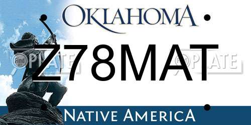 Z78MAT Oklahoma License Plate