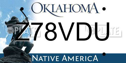 Z78VDU Oklahoma License Plate