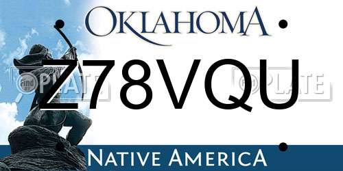 Z78VQU Oklahoma License Plate