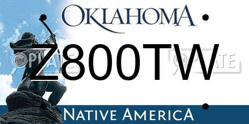 Z800TW Oklahoma License Plate