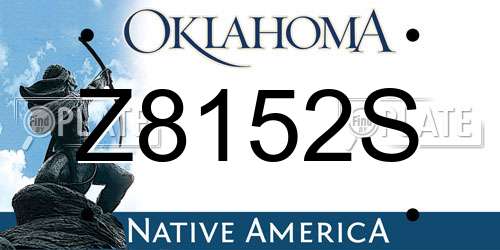 Z8152S Oklahoma License Plate