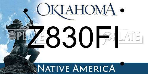 Z830FI Oklahoma License Plate