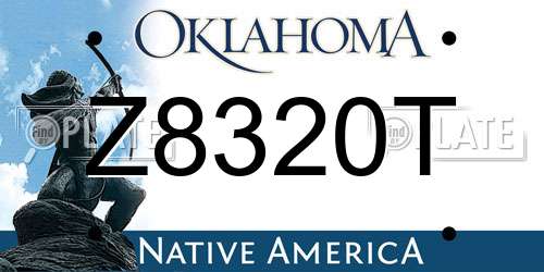 Z8320T Oklahoma License Plate
