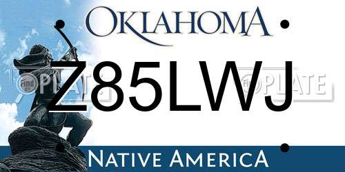 Z85LWJ Oklahoma License Plate