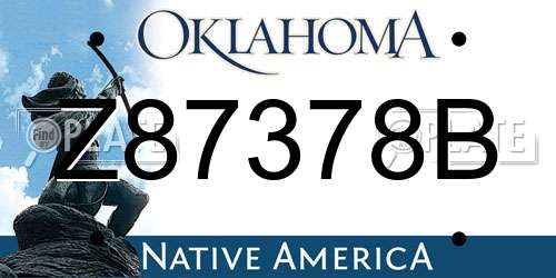 Z87378B Oklahoma License Plate