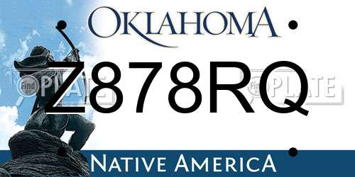Z878RQ Oklahoma License Plate