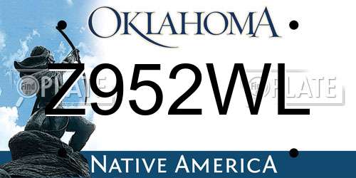 Z952WL Oklahoma License Plate