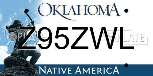 Z95ZWL Oklahoma License Plate
