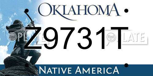Z9731T Oklahoma License Plate