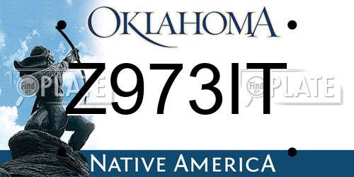 Z973IT Oklahoma License Plate