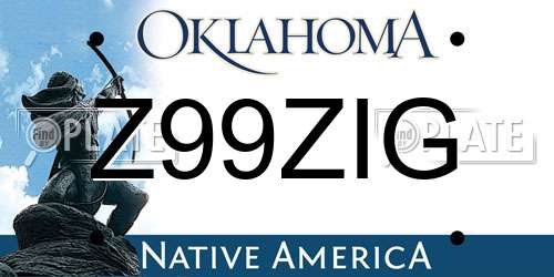Z99ZIG Oklahoma License Plate