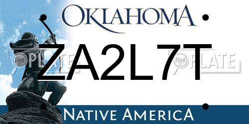 ZA2L7T Oklahoma License Plate