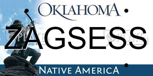 ZAGSESS Oklahoma License Plate