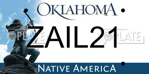 ZAIL21 Oklahoma License Plate