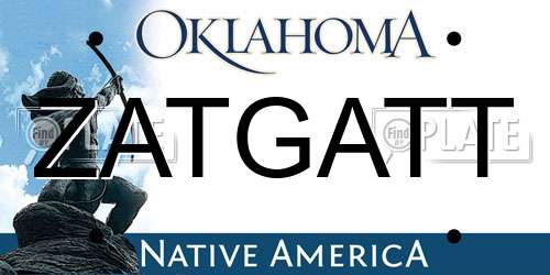 ZATGATT Oklahoma License Plate